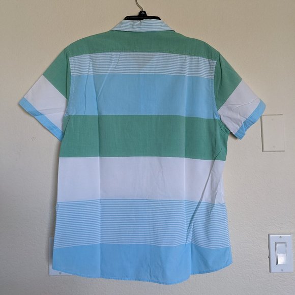 EXPRESS Men Short Sleeve button down shirt L/G - Picture 3 of 6